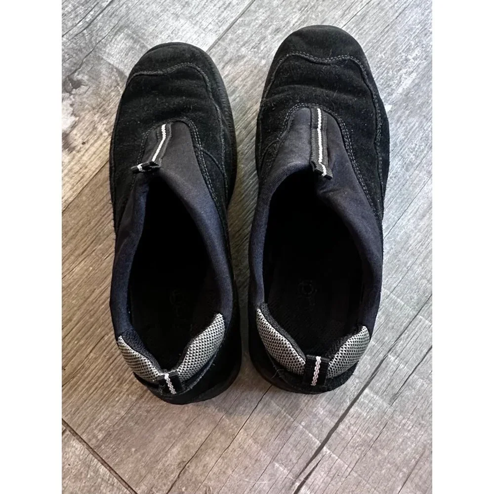 Ecco Womens Loafer Slip‎ On Black Suede Leather Shoe Size 7.5 US, 38 EU